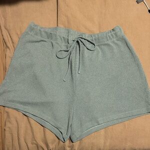 Women's Casual Green/Grey knit Shorts